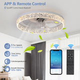 Modern acrylic ceiling fan light with remote control, dimmable LED pendant light, 6-speed adjustable, silent motor - V.I.P Digital Presence