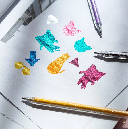 Drawing Doodling Scrapbook Journaling fluorescent Sparkle Gel Pen Neon Glitter Pens Fine Tip Art Markers Glittering Pen Set - V.I.P Digital Presence