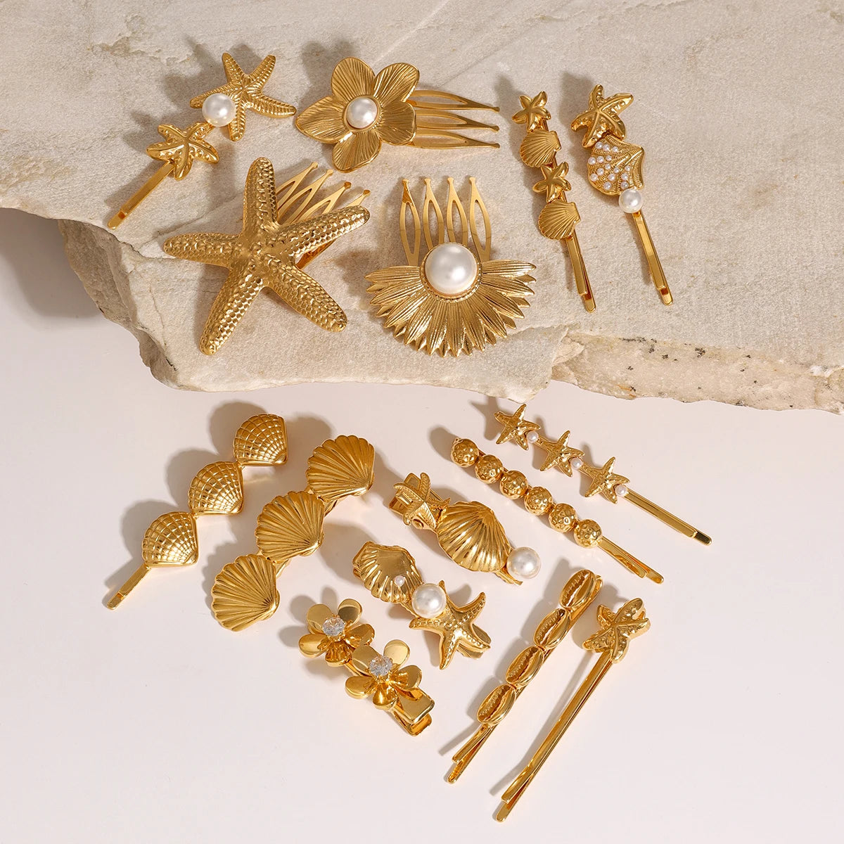 Stainless steel shell hair clip with bangs, high-end feel, ins metal hair accessories, broken hair clip at the back of the head - V.I.P Digital Presence