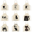 Cat Kitchen Aprons For Women Cotton Linen Bibs Household Cleaning Pinafore Home Cooking Apron kids kitchen barber - V.I.P Digital Presence