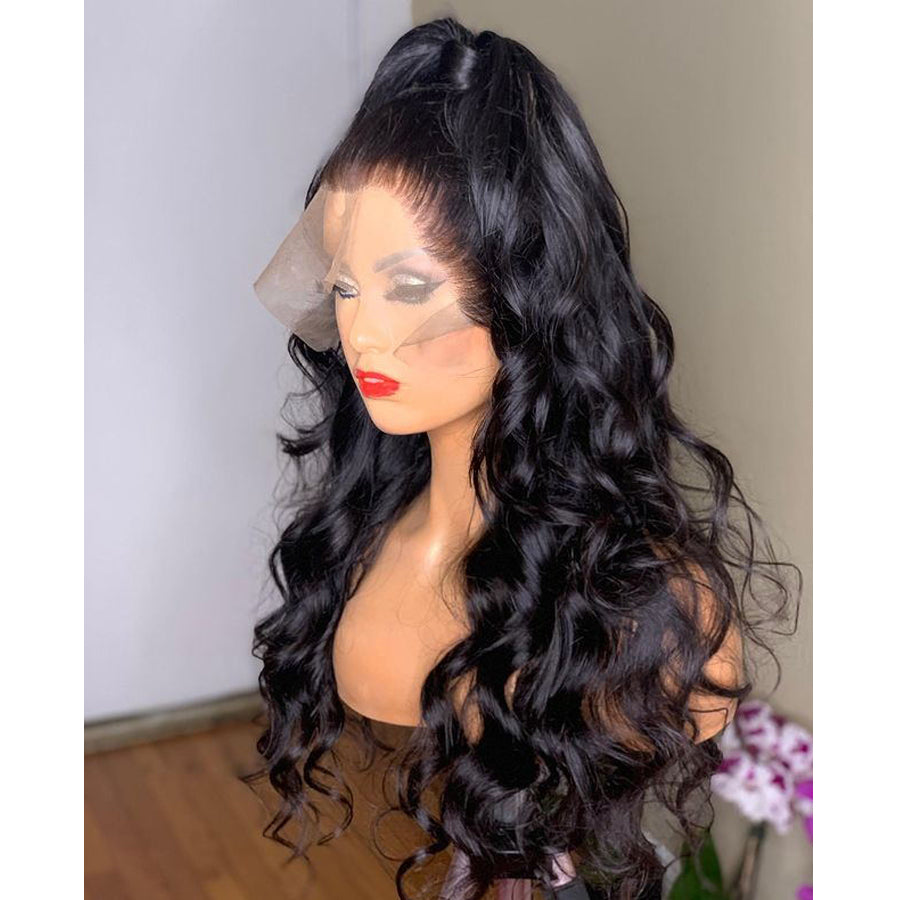 Wig Natural Transition Wig Black Big Wave Chemical Fiber Front Lace Long Curly Hair High Temperature Silk Headgear - V.I.P Digital Presence
