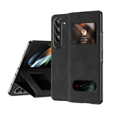 Suitable for Samsung Fold6 phone case folding FOLD5 protective case pure pigment leather 5G business full package anti drop leather case - V.I.P Digital Presence