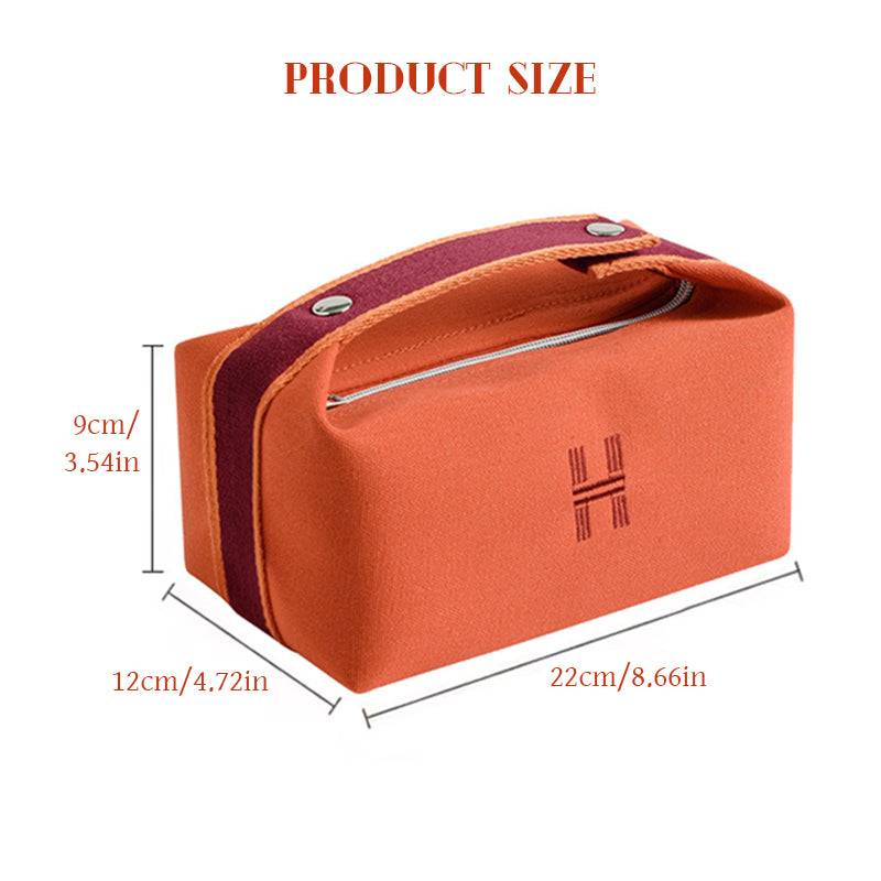 Portable premium canvas makeup bag, large capacity, washable, stylish storage for women - V.I.P Digital Presence