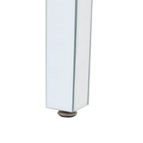 ON-TRANS glass mirror edge table, easy to assemble crystal design and adjustable height leg edge table, silver - V.I.P Digital Presence