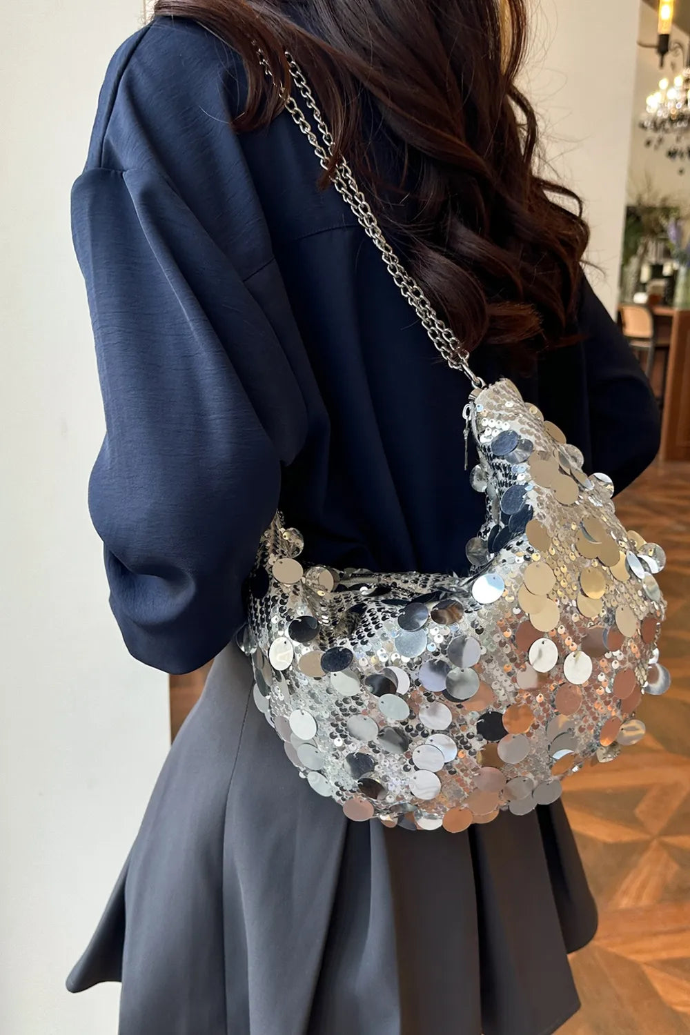 Sequin Chain Crossbody Bag - V.I.P Digital Presence
