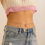 Zircon navel nail body chain sexy imitation pearl tassel chain - V.I.P Digital Presence