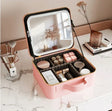 Light Up Box Vanity Organizer Portable Makeup Bag Mirror With Led Light - V.I.P Digital Presence