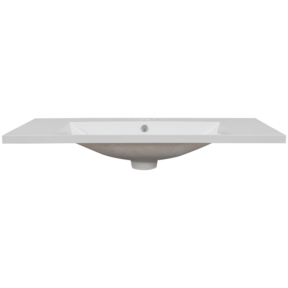 36" Single Bathroom Vanity Top with White Basin, 3-Faucet Holes, Ceramic, White - V.I.P Digital Presence