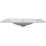 36" Single Bathroom Vanity Top with White Basin, 3-Faucet Holes, Ceramic, White - V.I.P Digital Presence