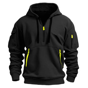 Half zip hoodie hooded sweatshirt with multiple pockets zipper pullover for men's sports and casual sweatshirt for men - V.I.P Digital Presence