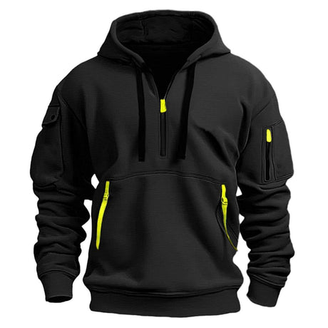 Half zip hoodie hooded sweatshirt with multiple pockets zipper pullover for men's sports and casual sweatshirt for men - V.I.P Digital Presence