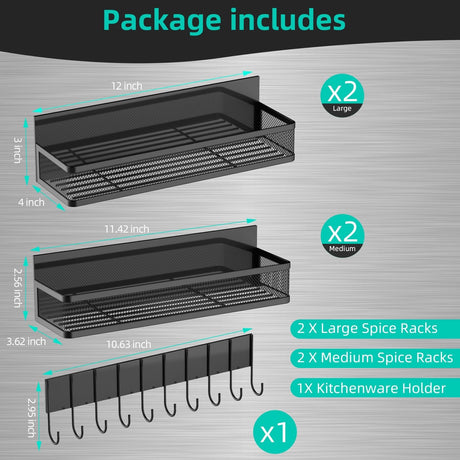 New Magnetic Shelf Moveable Magnetic Fridge Organizer  Rack Seasoning Organizer Spice Rack for Refrigerator - V.I.P Digital Presence