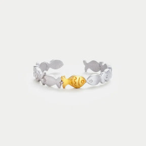 925 Sterling Silver Fish Open Ring - V.I.P Digital Presence