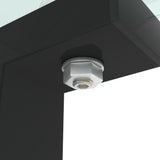 Glass two layer tea table, small round table, bedroom corner table, living room black side table - V.I.P Digital Presence