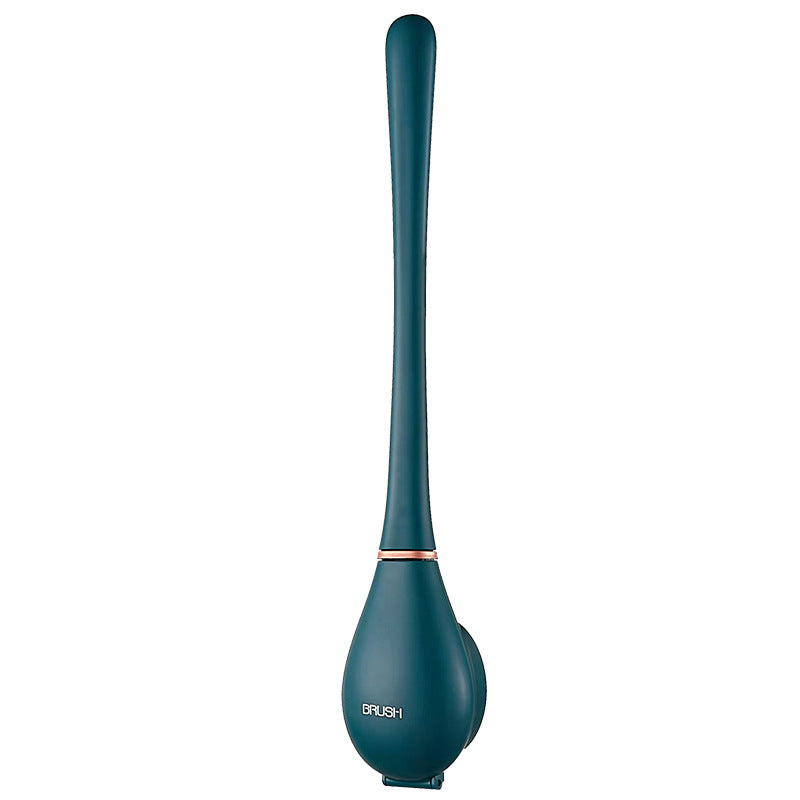 Non perforated wall mounted toilet brush with base, household dead corner cleaning silicone long handle - V.I.P Digital Presence