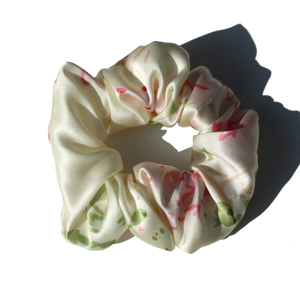 Pure Silk Large Scrunchies Ropes Hair Bands Ties Elastics Ponytail Holders for Women Girls Hair Accessories 19 Momme 3.5CM - V.I.P Digital Presence