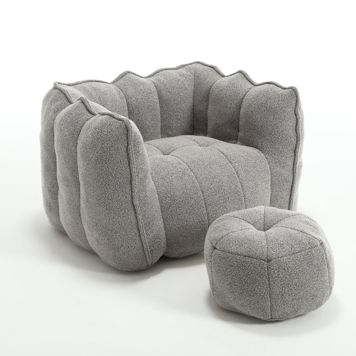 Soft Bean Bag Chair with High Resilient Foam(Chips)for living room and bedroom,Comfortable Square Lazy Sofa with Footstool - V.I.P Digital Presence