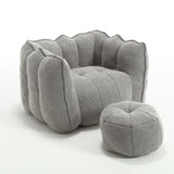 Soft Bean Bag Chair with High Resilient Foam(Chips)for living room and bedroom,Comfortable Square Lazy Sofa with Footstool - V.I.P Digital Presence