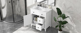 30" Bathroom Vanity with Sink Top, Bathroom Vanity Cabinet with Door and Two Drawers, Solid Wood Frame, One Package, White - V.I.P Digital Presence