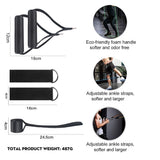 Juego de bandas de resistencia para ejercicios con anclaje para puerta, correas para piernas y tobillos para entrenamiento de resistencia, fisioterapia y entrenamientos en casa. 
