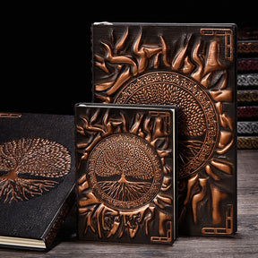 A5 relief notebook, retro PU notebook, handmade diary, business notebook - V.I.P Digital Presence