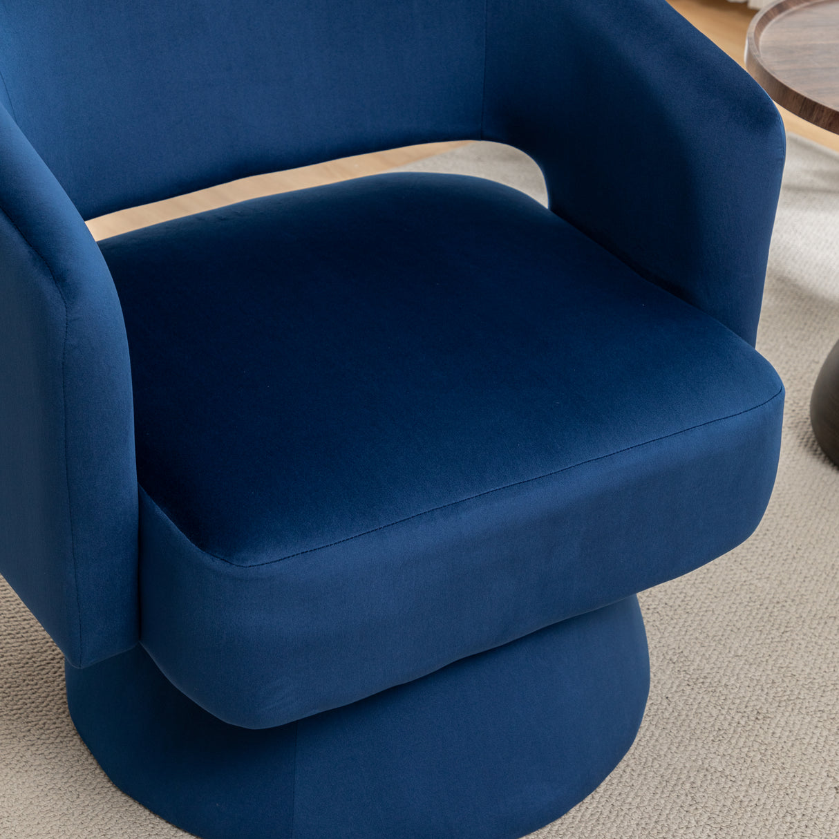 Swivel Barrel Chair, Velvet Accent Armchair 360 Degree Swivel Club Chair for Living Room Bedroom Reception Room - V.I.P Digital Presence
