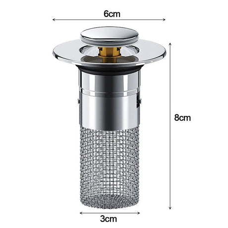 Kitchen Sink Drain Stainless steel  Strainer Sink Stopper Bath Plug Pop-Up Bounce Core Basin Drain Filter Hair Catcher Universal - V.I.P Digital Presence