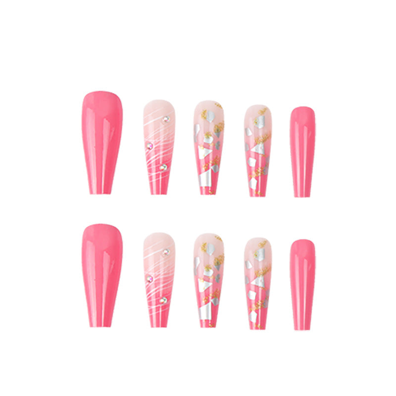 Wear The Same Type Of INS Shell Glitter Powder Spot Drill Nail Patch And Long Ballet Nail - V.I.P Digital Presence