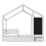 Full House Bed with Blackboard and Drawers Two assembly options White - V.I.P Digital Presence