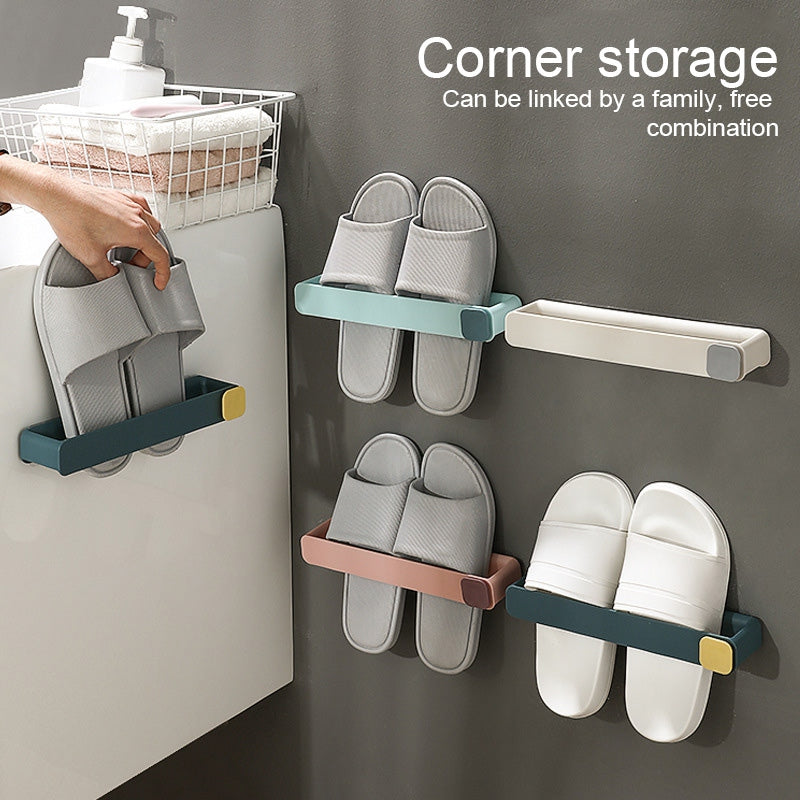 Punch-Free Shoe Rack Bathroom Slippers Rack a Lot Of Toilet Storage Wall Hanging Rack - V.I.P Digital Presence