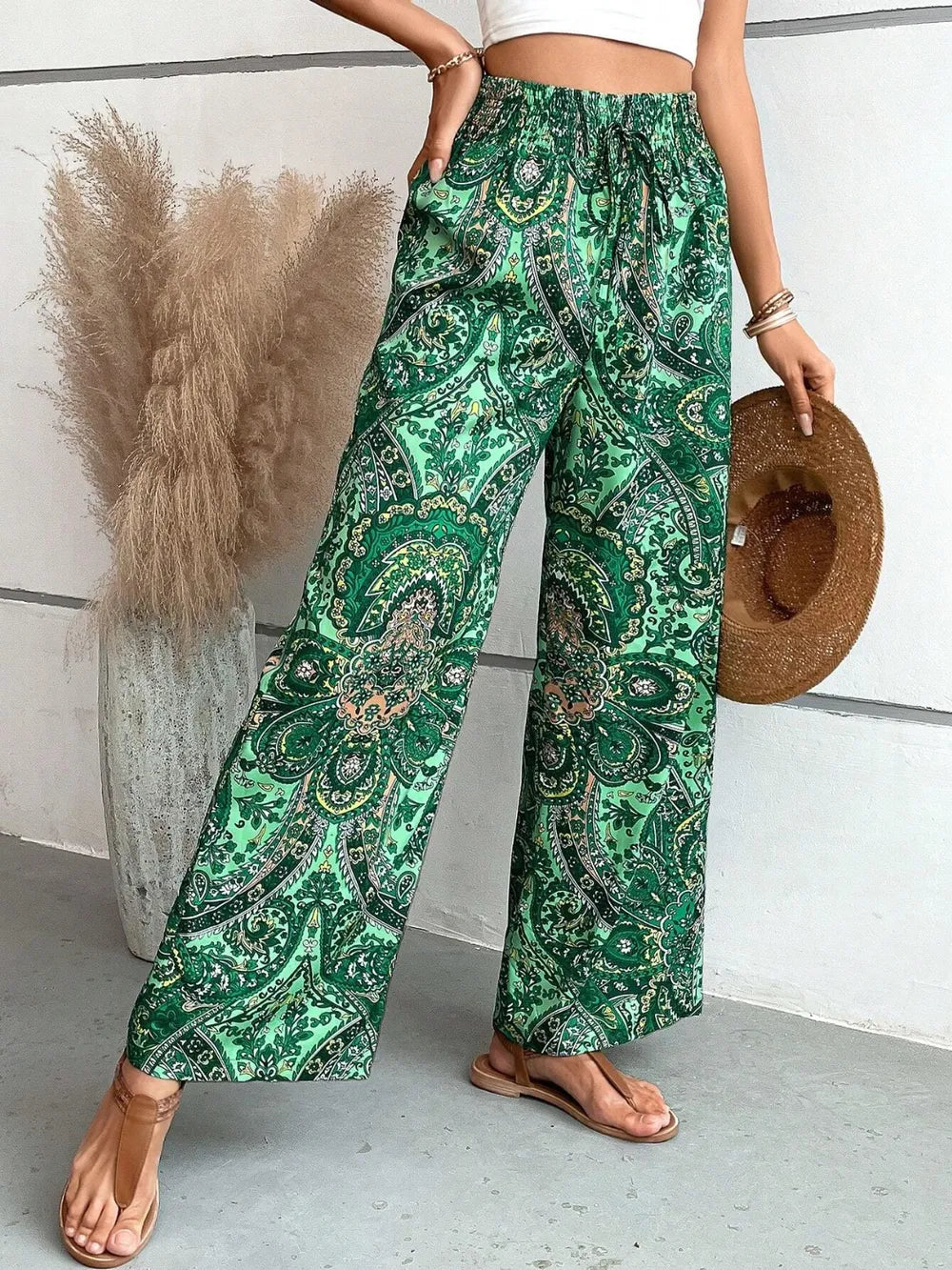 Printed Wide Leg Pants - V.I.P Digital Presence