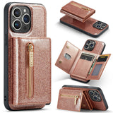 M3 For iPhone 14 Pro Max Glitter Wallet Protective Case iPhone 14 Pro Two In One Magnetic Phone Case - V.I.P Digital Presence