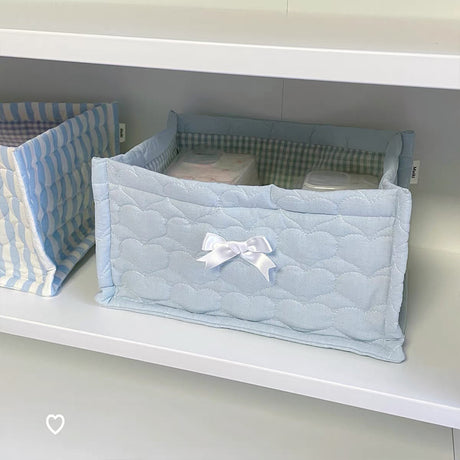 1pc Square Storage Basket: Desktop Organizer, Korean Quilted Design, Cute Storage Frame for Home Decor - V.I.P Digital Presence