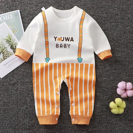 2024 Spring Autumn 0-2 Years Old Baby Romper Baby Jumpsuit Boys Girls Long-sleeved Trousers Newborn Romper Climbing Clothes - V.I.P Digital Presence