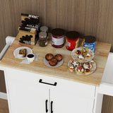 Kitchen island rolling trolley cart with 1 drawer & 2 doors with storage racks & Adjustable Shelves & towel rack - V.I.P Digital Presence