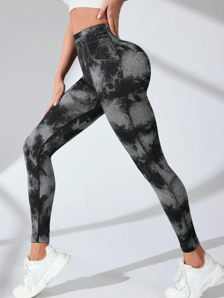 Tie-Dye High Waist Active Leggings - V.I.P Digital Presence