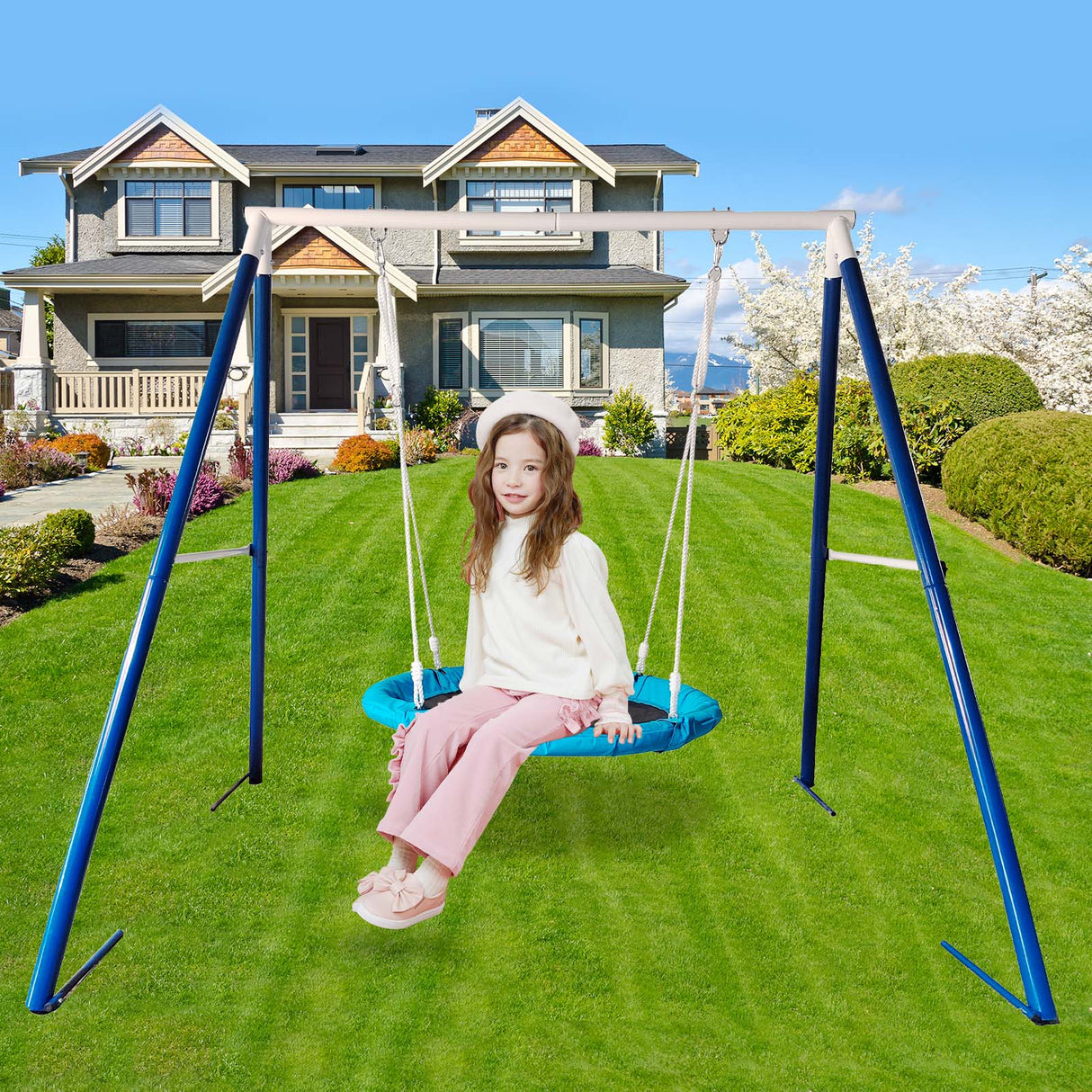 Metal Swing Stand With Saucer Outdoor Playground Metal Swing Set For Kids Outdoor Play Equipment - V.I.P Digital Presence