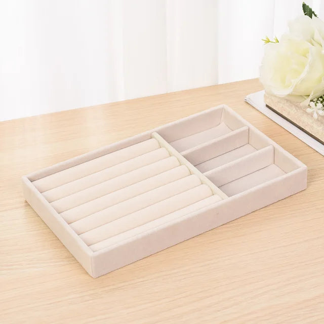 Plush jewelry storage box jewelry box rings earrings bracelets necklaces storage display shelf - V.I.P Digital Presence