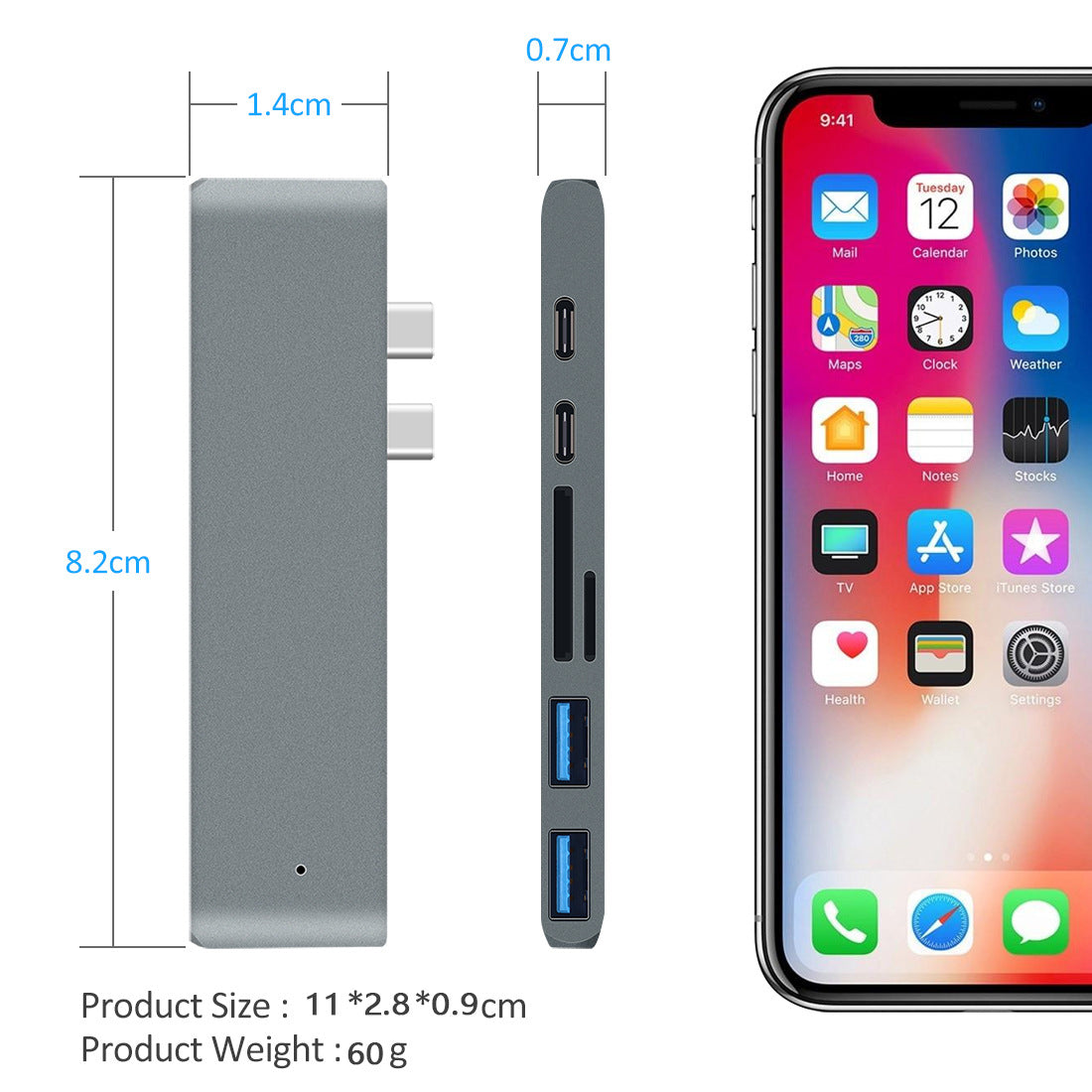 7-in-1 Dual Type-C to HDMI Dock USB 3.0 Hub Converter - V.I.P Digital Presence