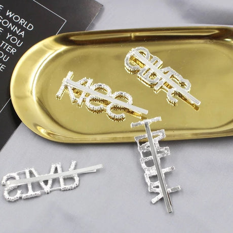 1PC Bling Letter Hairpins Headwear for Women Girls Hair Clips Pins Barrette Tools Hair Accessories - V.I.P Digital Presence