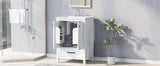 24" Bathroom Vanity with Sink, Bathroom Vanity Cabinet with One Drawer and Doors, Solid Wood and MDF, White - V.I.P Digital Presence