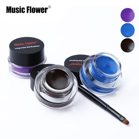 Music Flower Brand Black Waterproof Eyeliner Gel Makeup Cosmetic Gel Eye Liner With Brush 24 Hours Long-lasting - V.I.P Digital Presence