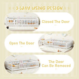 Twin Size Bed Floor Bed with Safety Guardrails and Door for Kids, White - V.I.P Digital Presence