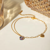 Stainless Steel Synthetic Crystal Heart Anklet Bracelet - V.I.P Digital Presence