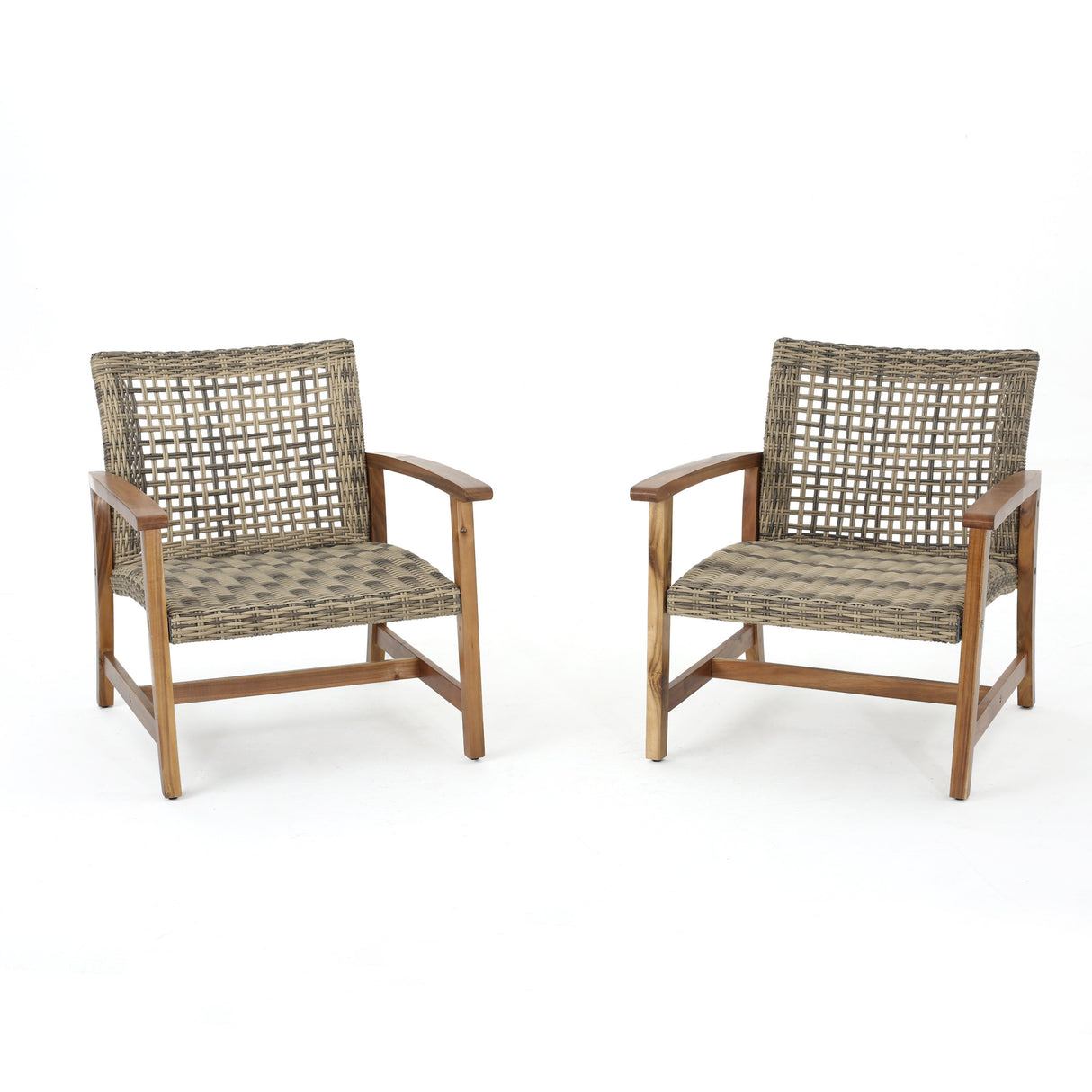 HAMPTON WOOD + WICKER CLUB CHAIR ( set of 2) - V.I.P Digital Presence