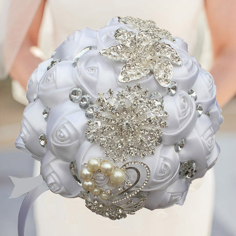 Artificial Wedding Bouquets Hand Made Flower Rhinestone Bridesmaid Crystal Bridal Wedding Bouquet - V.I.P Digital Presence