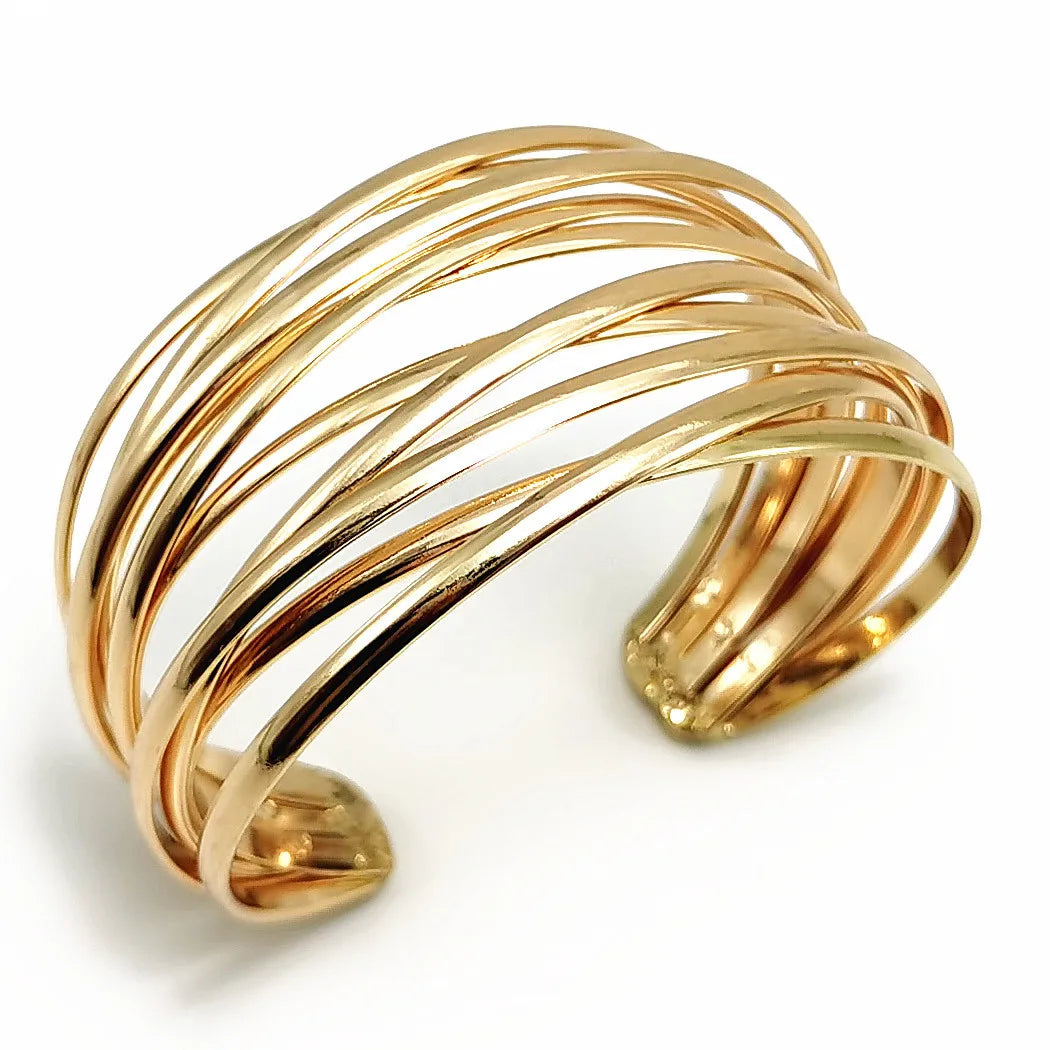 Fashion Alloy Round Chain Charms Cuff Bracelet For Women Female Gold&Silver Color Bracelets Jewelry - V.I.P Digital Presence