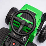 12V children ride the electric tractor "Black Knight" with a detachable storage tugboat and power display screen. - V.I.P Digital Presence