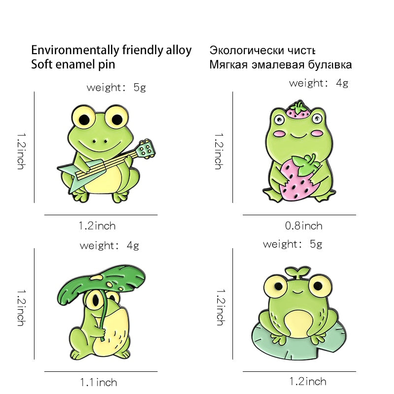 Quack Quack Enamel Pin Custom Frog Lotus Leaf Brooches Bag Lapel Pin Cartoon Animal Badge Jewelry Gift for Kids Friends - V.I.P Digital Presence