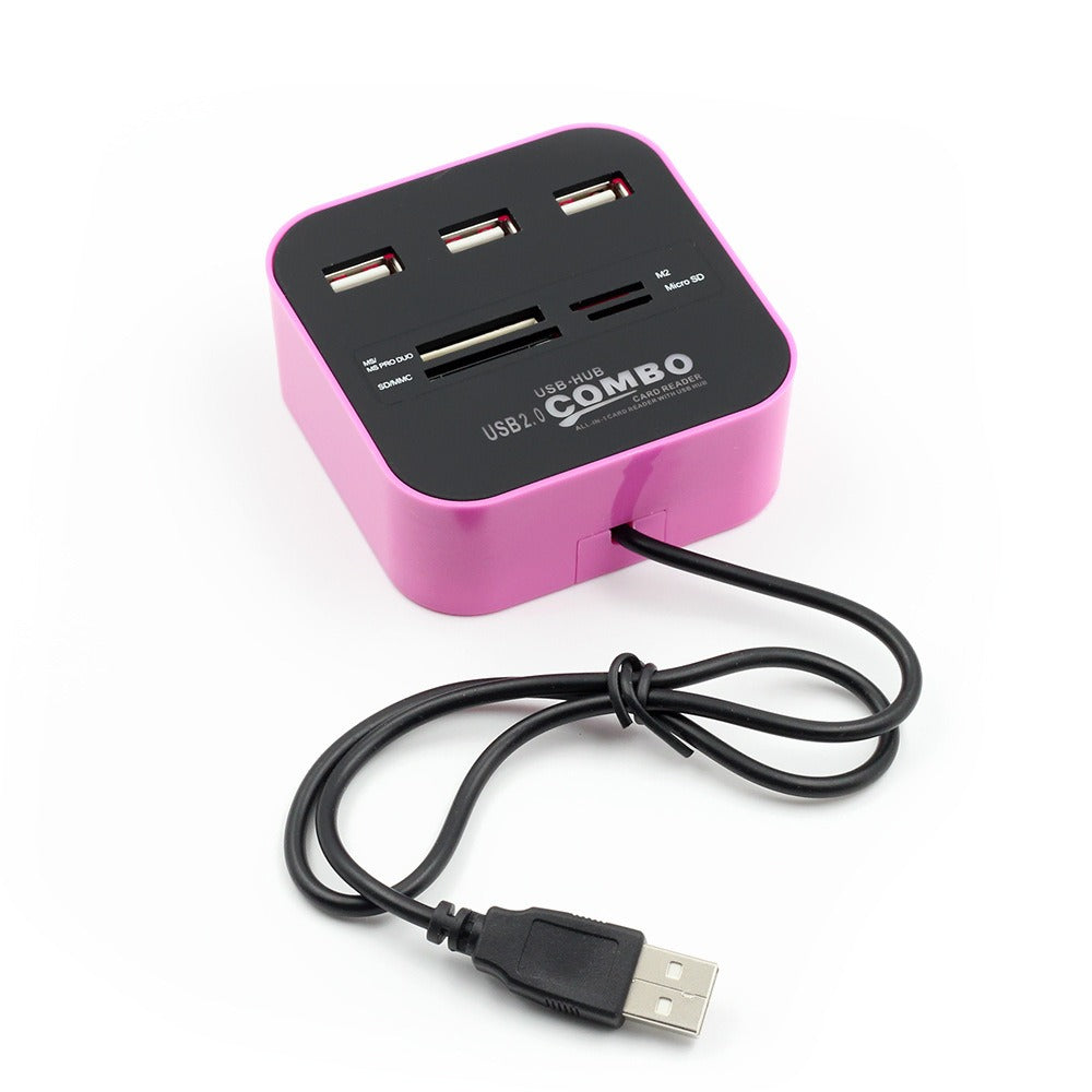USB HUB Combo All In One USB 2.0 Micro SD High Speed Card Reader 3 Ports Adapter Connector For Tablet PC Computer Laptop - V.I.P Digital Presence